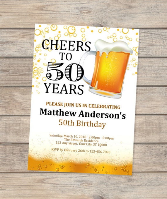Misbruik bereiden Cadeau 50e verjaardag uitnodiging Cheers en bier uitnodiging 50e | Etsy