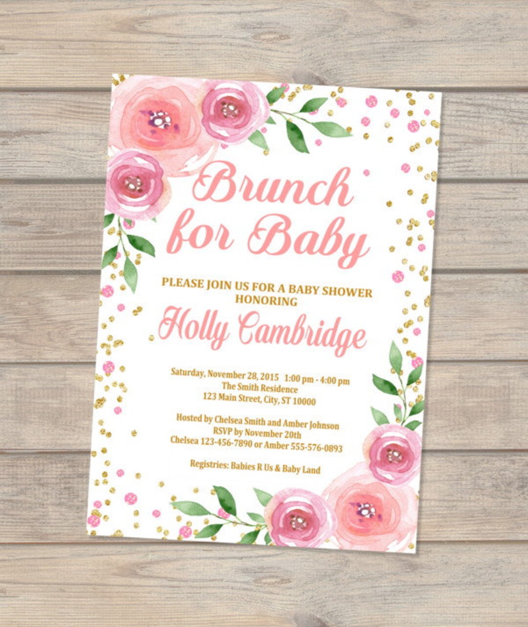 Brunch Baby Shower Invitation Brunch for Baby Invitation Etsy