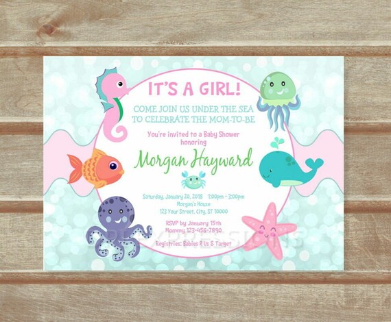Pink Under The Sea Whale Octopus Crab Girls Printable Nursery Wall Art