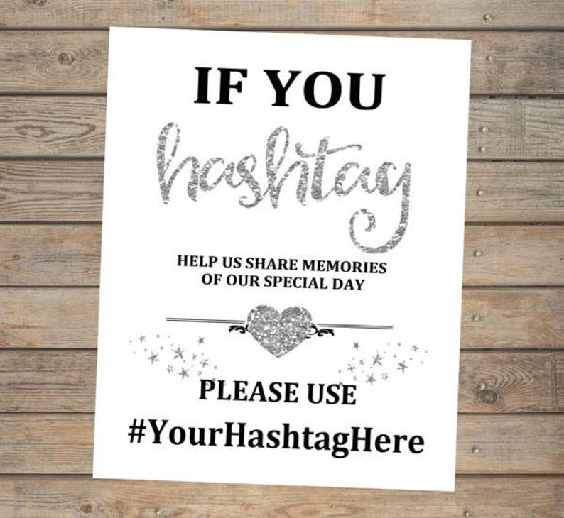 If You Hashtag Wedding Sign Hashtag Printable Wedding Art Etsy