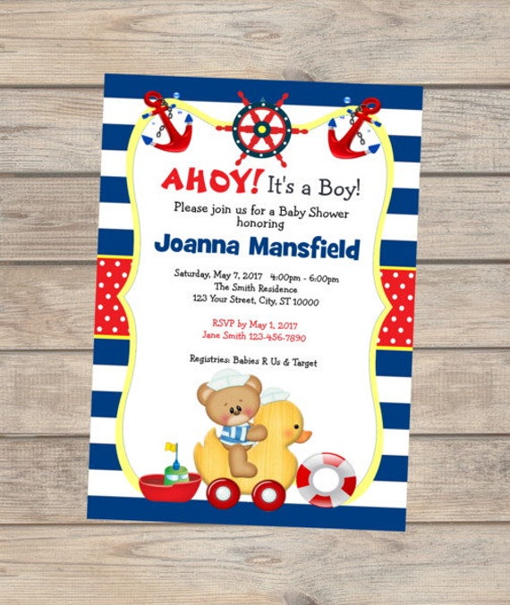 sailboat baby shower invitations