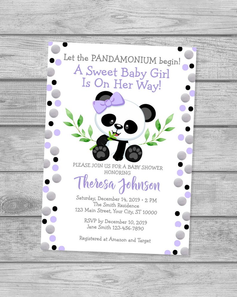 panda bear baby shower invitations