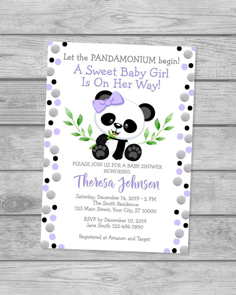 panda baby shower invitations