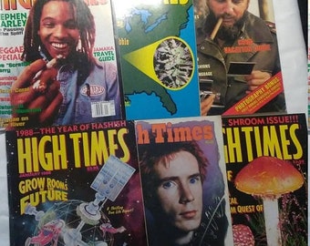 Flash 50% off sale 6 Vintage Hightimes Magazines from Large Collection