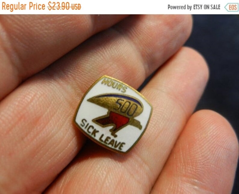 25/% OFF SALE Vintage US Post Office 500 Hr Silck Leave Badge