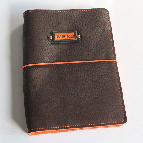 Travelers Journal, Hobonichi / Midori Notizbuch A5 braun-orange aus Leder