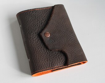 Organizer, ring binder, notebook, sketchbook made of leather with ring mechanism, size: personal