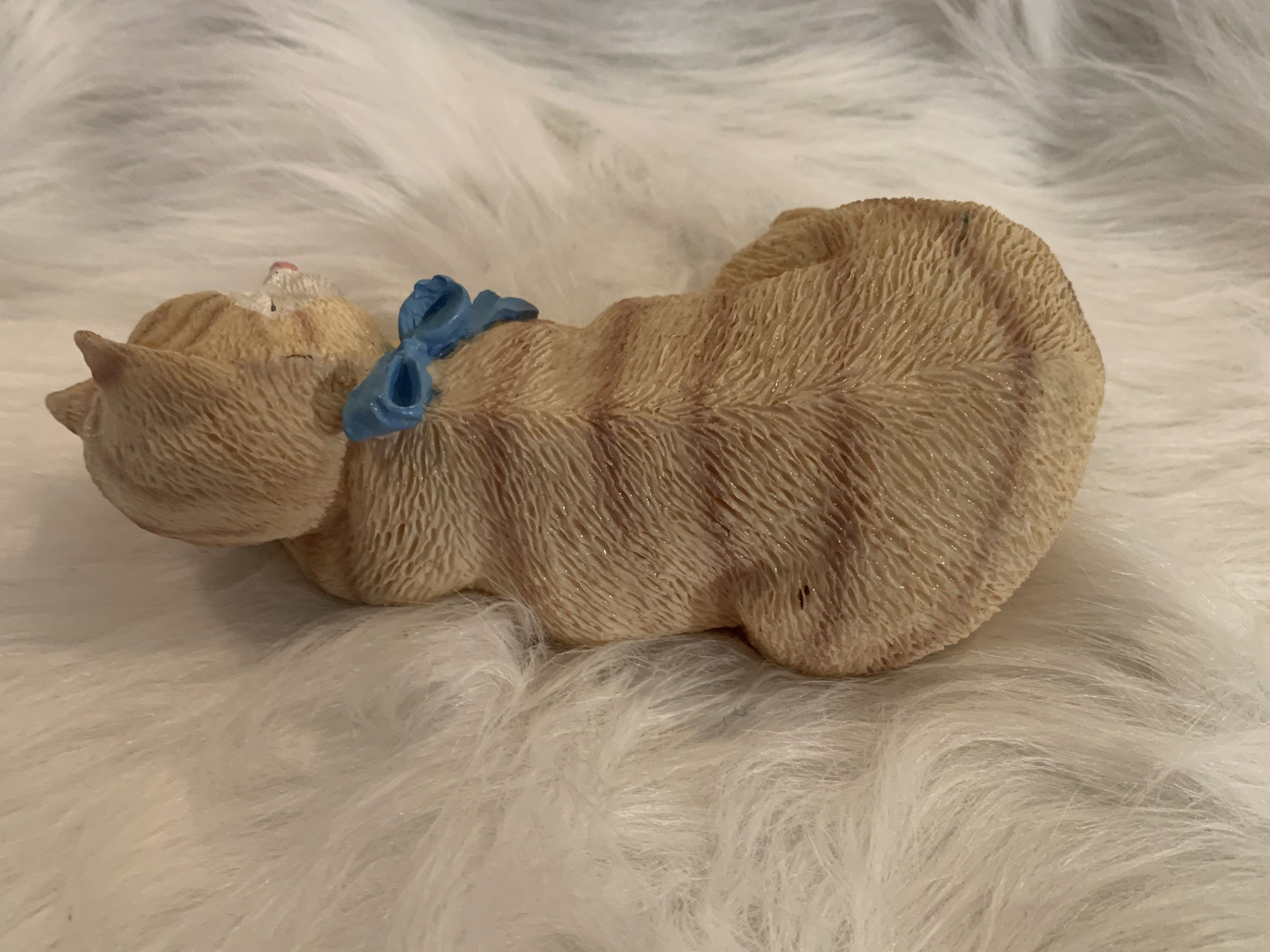 Sleeping Resin Cat Statue Memorial Figurine Tabby Etsy