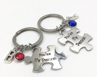 puzzle piece keychain,you are my person keychain,puzzle piece key chain set,puzzle piece key chains personalized,couples keychain puzzle