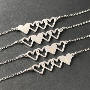 Matching Necklaces For 4,Sister Necklace For 4,Friendship Necklace For 4,4 Heart Necklace,4 Sister Necklace,4 Best Friend Necklace