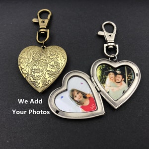 Heart Locket Keychain,Large Heart Locket,Locket Keychain,Locket Keychain With Photo,Photo Locket Keychain,Personalized Locket Keychain