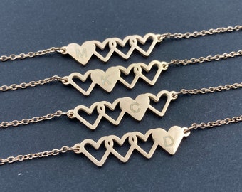 Matching Necklaces For 4,Sister Necklace For 4,Friendship Necklace For 4,4 Heart Necklace,4 Sister Necklace,4 Best Friend Necklace