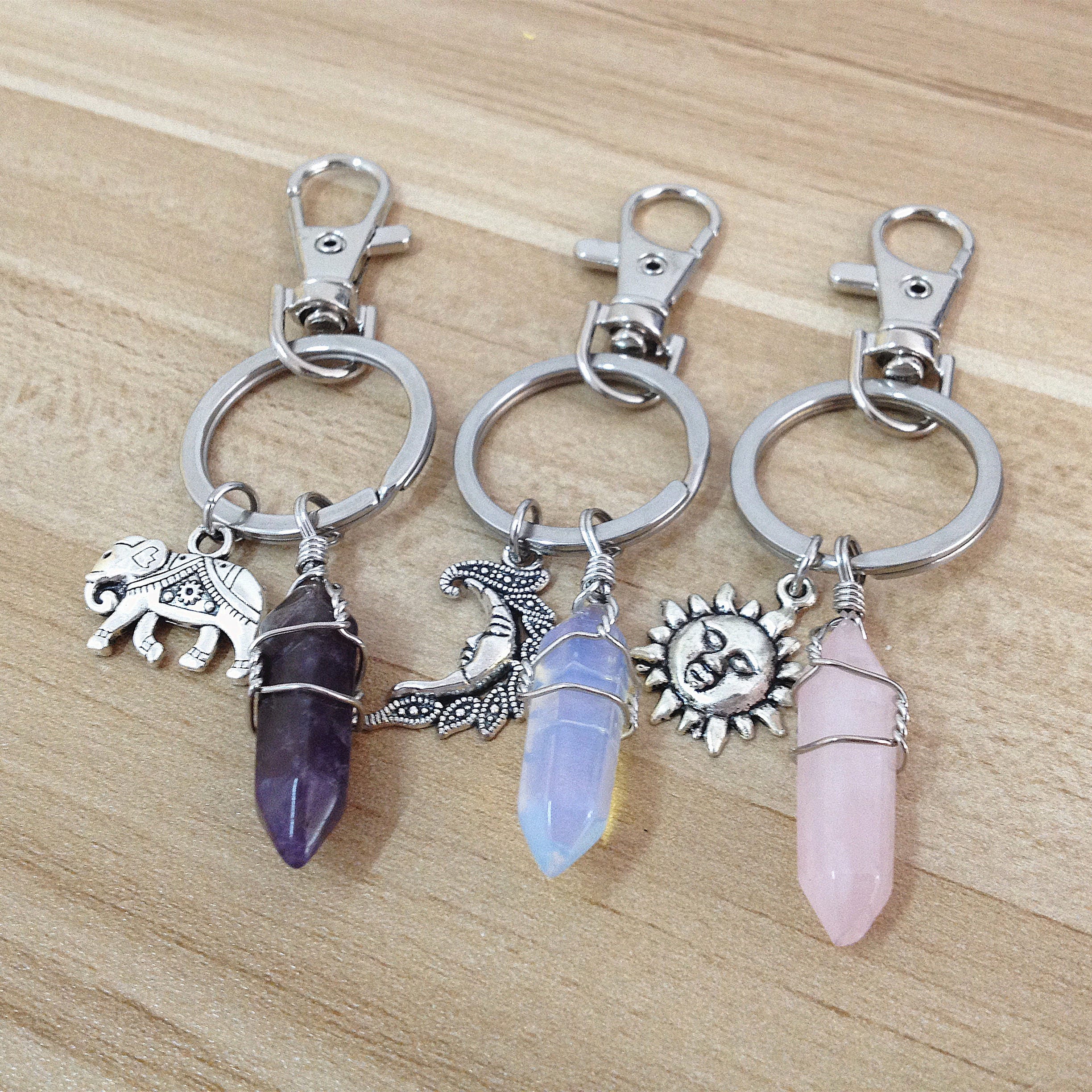Crystal keychaincrystal key chainbridesmaid keychain boho Etsy