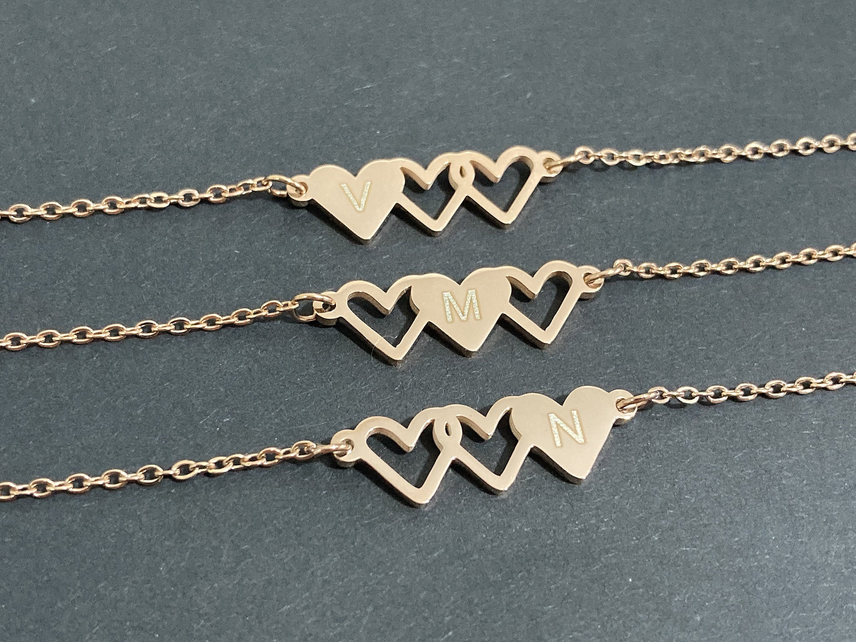 Wholesale 3Pcs 3 Style 430 Stainless Steel Heart with Word Bitch Link  Bracelets Set - Pandahall.com