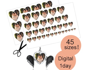 Digital Locket Size Photos 45 Sizes,Locket Photo Prints,Locket Photo Cards,Locket Photo Printing,Locket Print,Heart Locket Picture,Oval