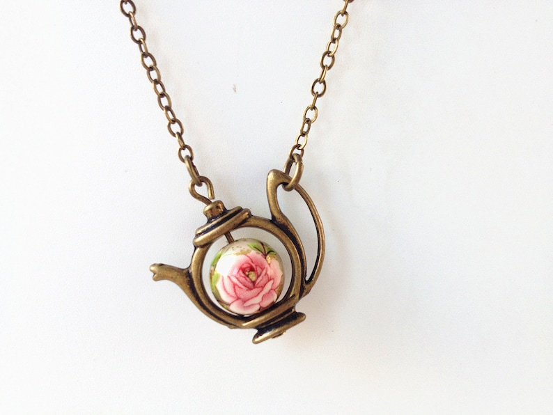 teapot necklaceteapot jewelrytea time necklacetea party image 0