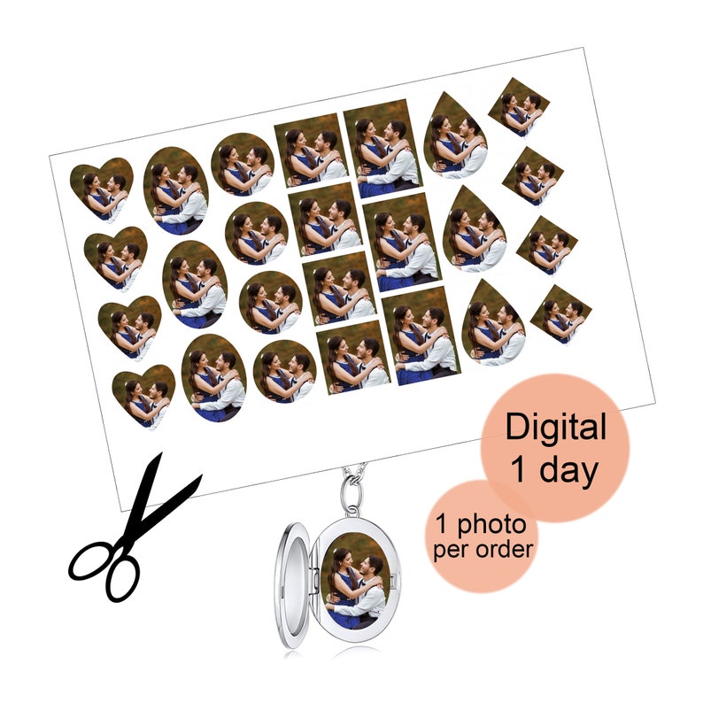 Digital Locket Size Photos,Locket Photo Prints,Locket Photo Print,Locket Print,Locket Photo,Heart Locket Picture,Oval Locket Picture image 1