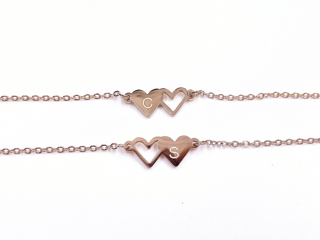 Matching Bracelets Rose Gold Sister Bracelet Bracelet Set Hearts