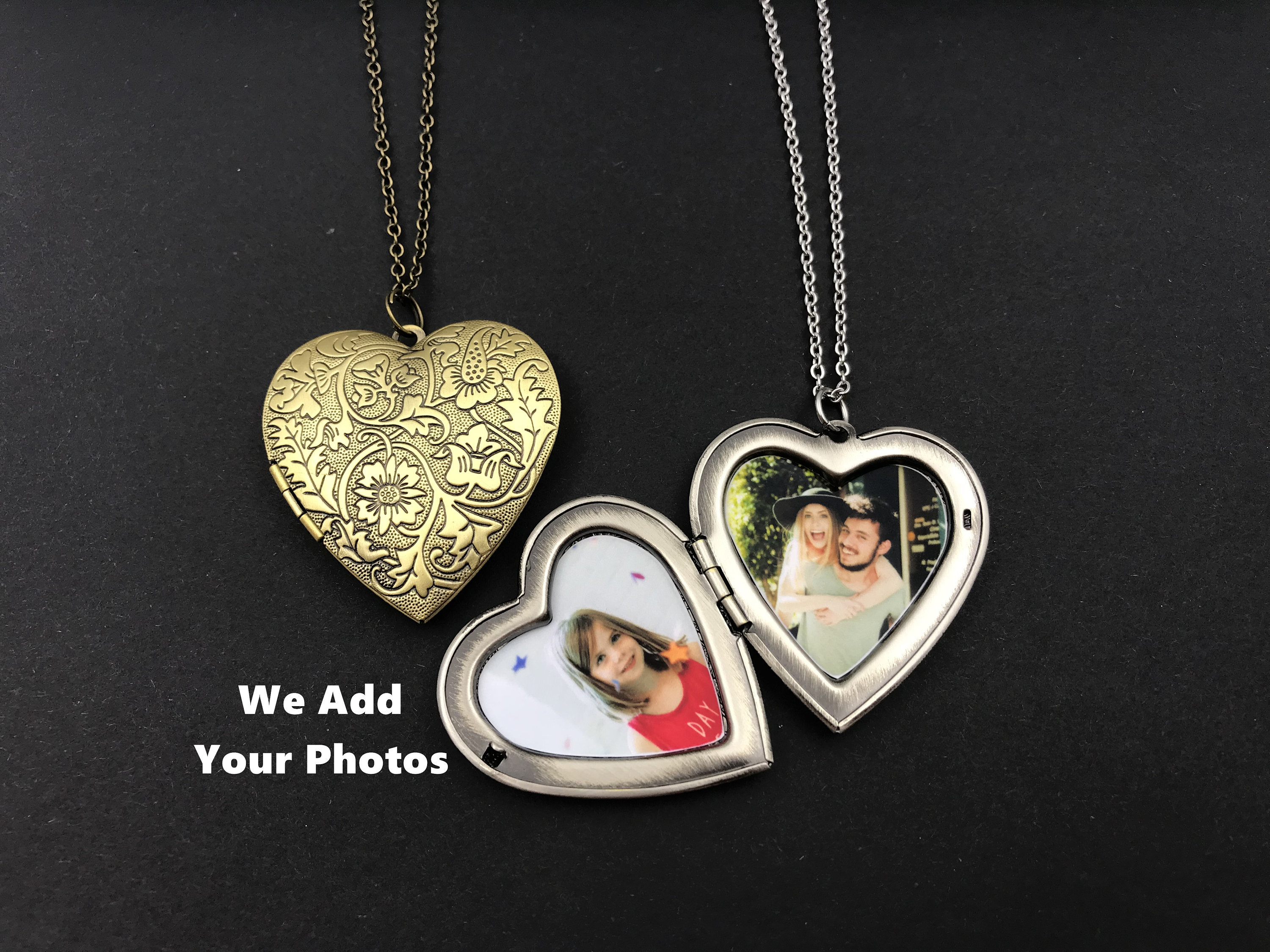 Heart shape on sale locket with photo