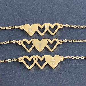Best Friend Bracelet For 3,Sister Bracelet For 3,Friendship Bracelet For 3,3 Heart Bracelet,3 Sister Bracelet,3 Best Friend Bracelet