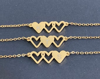 Pulsera de mejor amigo para 3, pulsera de hermana para 3, pulsera de amistad para 3,3 pulsera de corazón, pulsera de 3 hermanas, 3 pulsera de mejor amigo