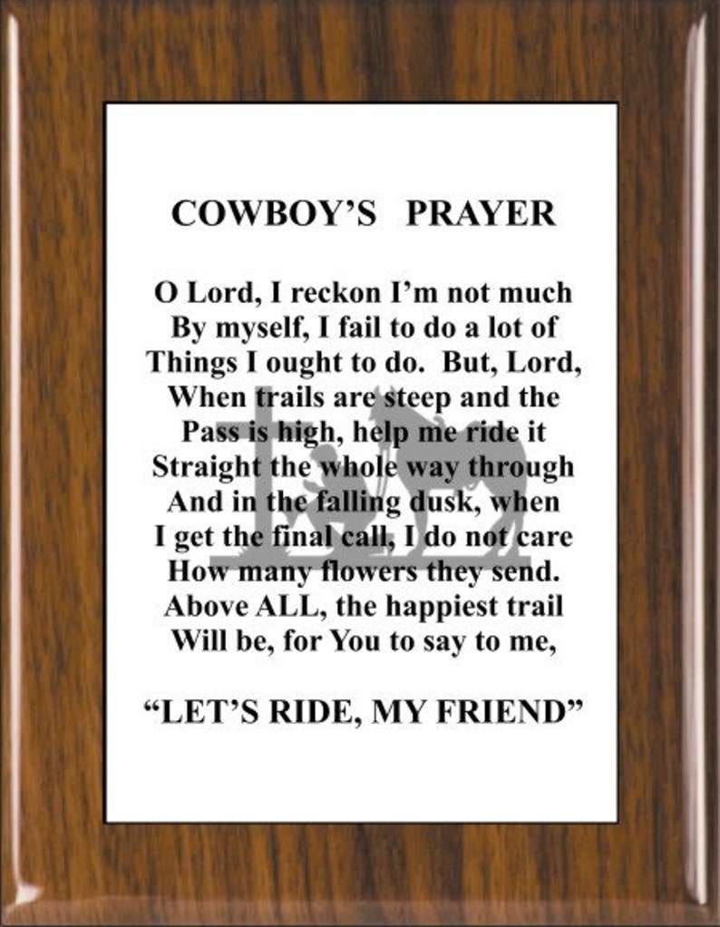 Cowboy's Prayer 1492 | Etsy