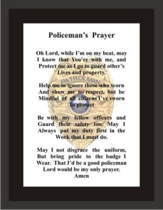 Police Officer Prayer Printable