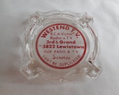 Vintage Ashtray TV Radio Service Lewistown PA MCM Mid Century Trinket Dish