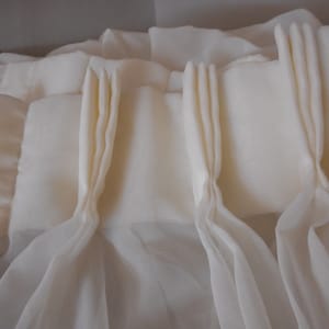2 Vintage sheer pinch pleat curtains off white 26 x 69