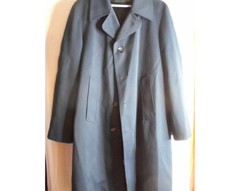 Vintage Men's Blue 42R Zip in Liner / Lined Mens Trench Coat