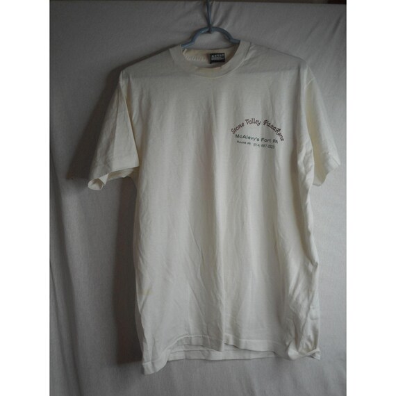 Vtg Single Stitch Double Sided USA White T-shirt Heart Fruit