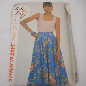 Sewing pattern for women Vintage McCall&#39;s Skirt top sewing Pattern 2014 Sz 6/8/10 from 1980s
