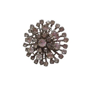 Spilla vintage in argento con &quot;strass&quot; bianca, gioiello