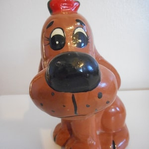 Vintage Chalkware or ceramic Dog Bank Carnivalware