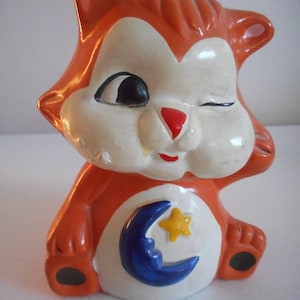 Vintage Chalkware or ceramic Orange Kitten Bank Carnivalware