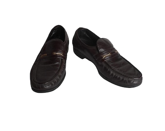 Florsheim Herr Loafers Finskor Bruna Läder Moc Rund Tå Slip-On 7.5 D