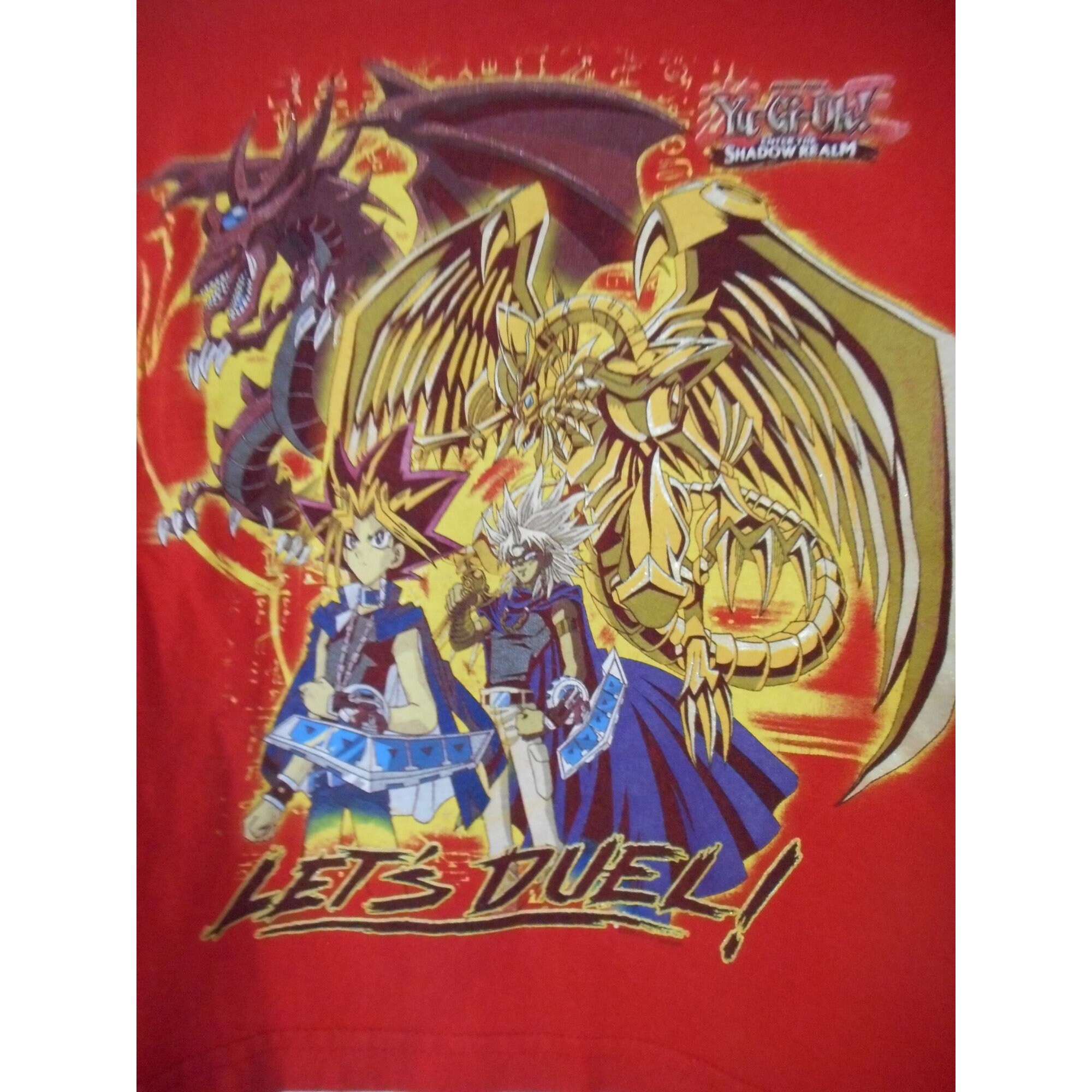 Red Yu-gi-oh! Tee T-shirt Vintage 90s 1996 Yugioh Long Sleeve T