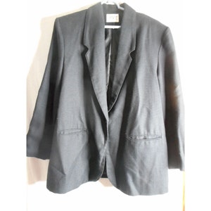 Vintage Black Blazer Size 16 Jacket Pockets