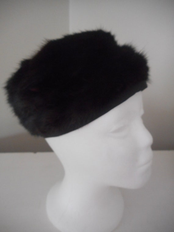 Vintage Brown Fur Pillbox hat