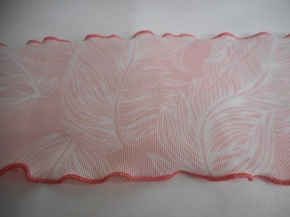 Tropical Leaf or Feather Pattern Orange White 196… - image 4