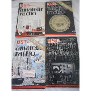Lot 4 vintage QST-tijdschrift volledig gewijd aan amateurradio, advertenties uit de jaren 60 uit de jaren 1950