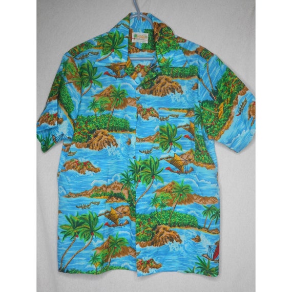 Vintage Hawaiian Waikiki 76 Shirt Sz M Made in Ko… - image 1