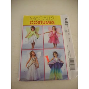 McCalls  M4887 Halloween Costume Sewing pattern Sz 6-7-8 uncut fairy with wings
