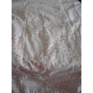 Floral patchwork Quilt top Quilted square Estate find  80 x 40 &quot;
