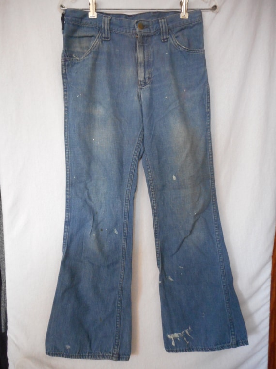 Vintage Lee Jeans flat front denim jeans 1960s Ra… - image 1