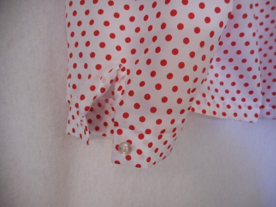 Vintage 1960s 1970s Size 18 Polka dot red white B… - image 5