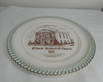 Minnes-souvenirtallrik Siloam metodistkyrka 1852