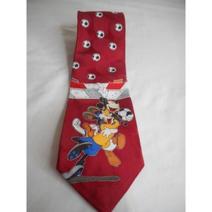Vintage Disney Soccer Burgundy tie Mickey Donald Goofy
