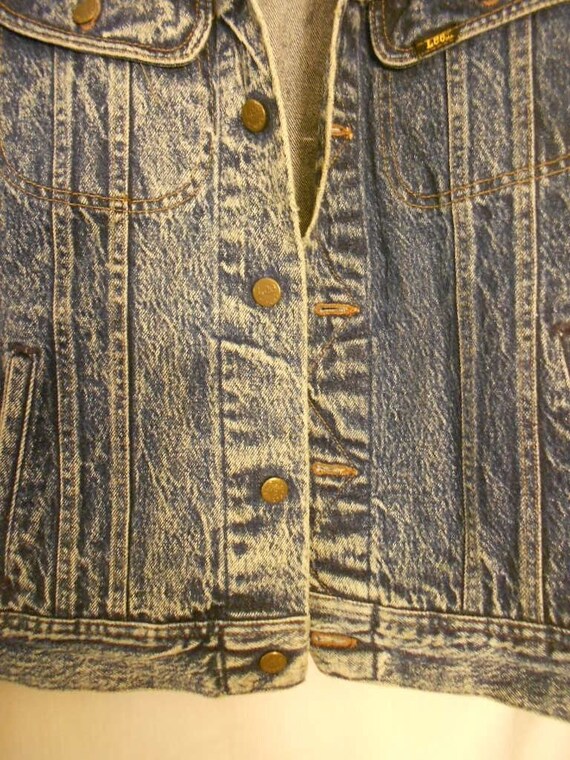 Vintage 80s Lee Men's or Women's Denim Jacket sto… - image 5