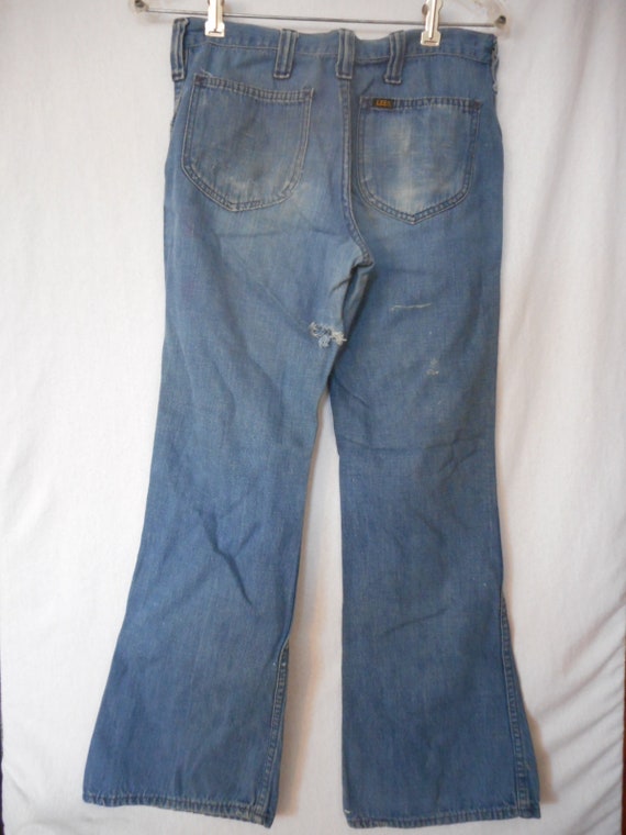 Vintage Lee Jeans flat front denim jeans 1960s Ra… - image 8